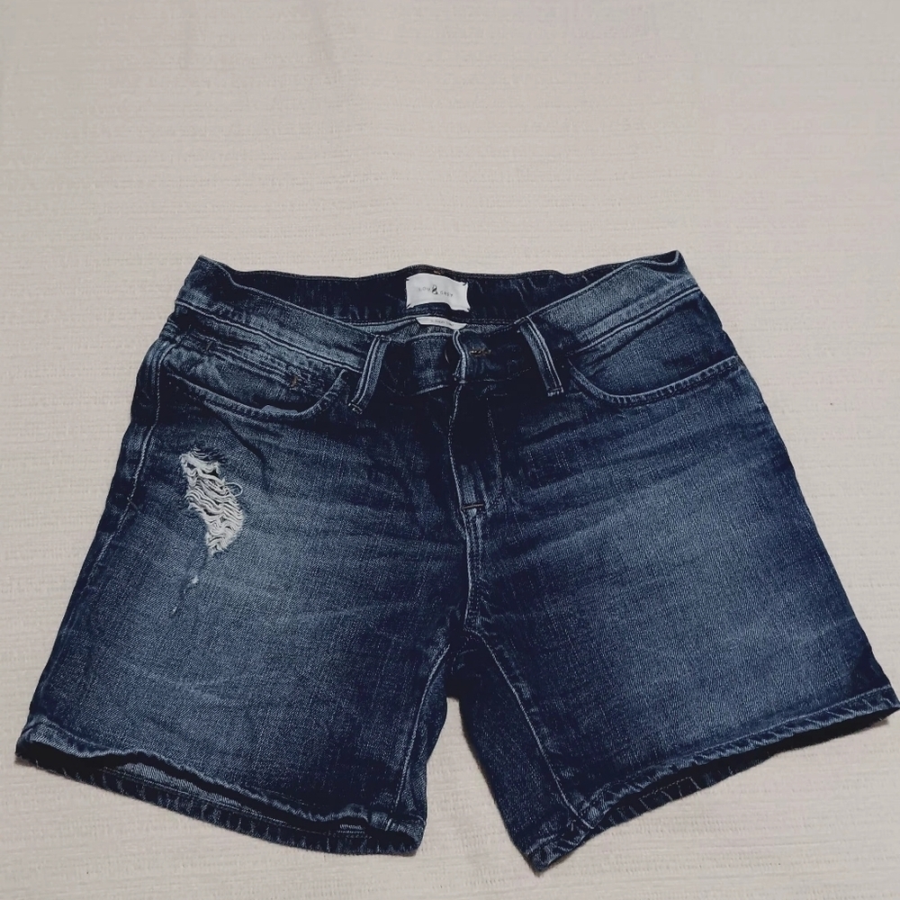 Lou & Gray Blue  Denim Distressed Shorts Size 25